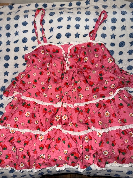 Dolls Kill Dresses & Skirts - Dolls Kill Pink Strawberry Shortcake Tiered Dress